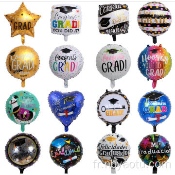 2022 Graduation Graduation Party fournit des félicitations 18 pouces de graduation Foil du ballon